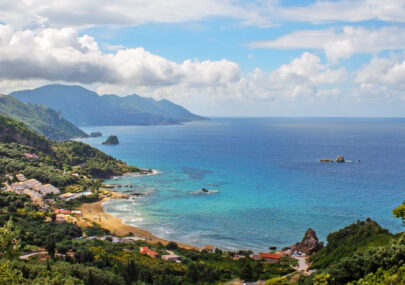 corfu beach view