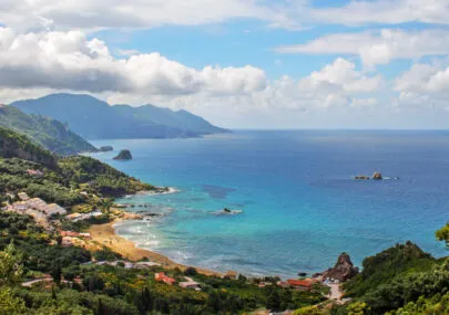 corfu beach view